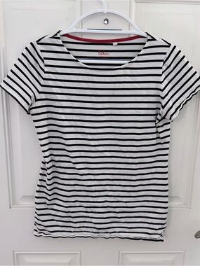 Boden Breton Striped Short Sleeve Top 8 | Black White